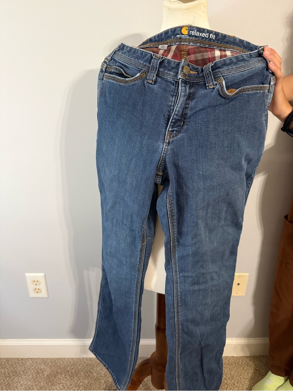 Flannel insulated Carhartt Women's Blue Boot Cut Jeans